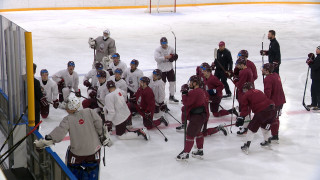 Latvijas hokeja valstsvienība gatavojas turnīram Slovākijā