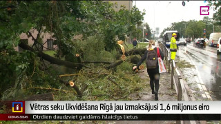 Vētras seku likvidēšana Rīgā jau izmaksājusi 1,6 miljonus eiro