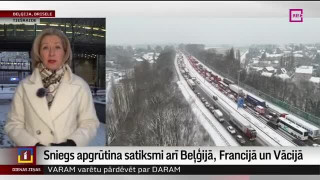 Sniegs apgrūtina satiksmi Beļģijā, Francijā un Vācijā