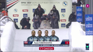 Pasaules kausa bobslejā četriniekiem 2.posms. Oskara Ķibermaņa 1.brauciens