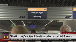 Streiku dēļ Vācijas lidostās atceļ 681 reisu