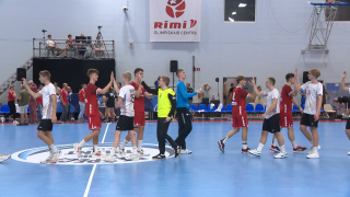EHF M18 Eiropas čempionāta pusfināla spēle handbolā Latvija - Šveice