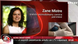 Telefonintervija ar Valsts asinsdonoru centra pārstāvi Zani Mistri.