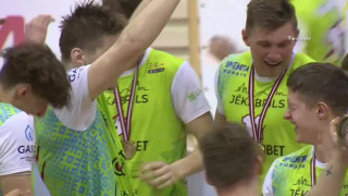 Dienas momentā - Jēkabpils «Lūši» volejbolisti izcīna Latvijas čempiona titulu