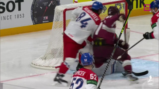 Pasaules čempionāts hokejā. Latvija - Čehija. 3. perioda spēles momenti