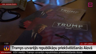 Tramps uzvarējis republikāņu priekšvēlēšanās Aiovā