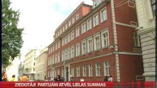 Ziedotāji partijām atvēl lielas summas