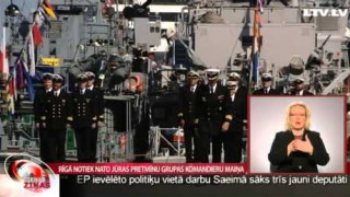 Rīgā notiek NATO jūras pretmīnu grupas komandieru maiņa