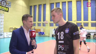 Latvijas čempionāta fināls volejbolā. 1.spēle. Intervija ar Antonu Nazarovu