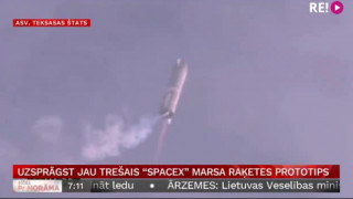 Uzsprāgst jau trešais "SpaceX" Marsa raķetes prototips