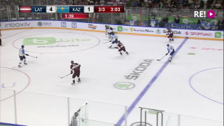 Pārbaudes spēle hokejā Latvija-Kazahstāna 5:1