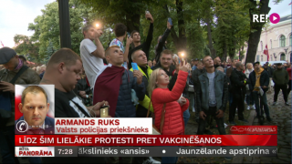 Līdz šim lielākie protesti pret vakcinēšanos. Saruna ar Valsts policijas priekšnieku Armandu Ruku