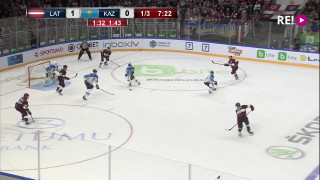 Pārbaudes spēle hokejā Latvija-Kazahstāna 2:0