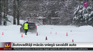 Autovadītāji mācās sniegā savaldīt auto