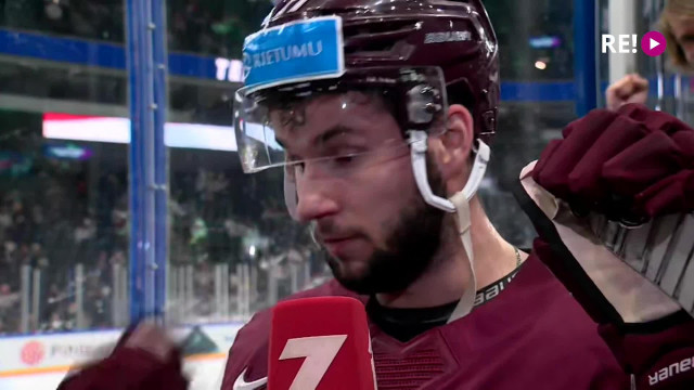 Pasaules hokeja čempionāta spēle Latvija - Austrija. Intervija ar Mārtiņu Dzierkalu