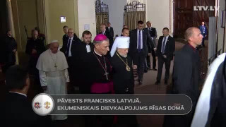 Pāvests Francisks Latvijā. Ekumēniskais dievkalpojums Rīgas Domā. Momenti