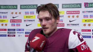 Pasaules hokeja čempionāta spēle Latvija - Norvēģija. Intervija ar Rūdolfu Balceru