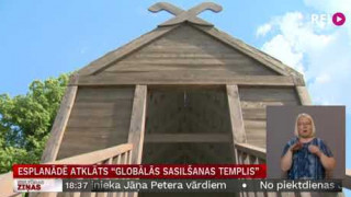 Esplanādē atklāts "Globālās sasilšanas templis"