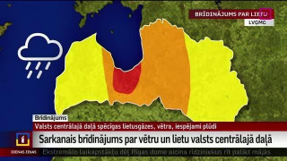 Sarkanais brīdinājums par vētru un lietu valsts centrālajā daļā