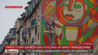 Parīzē atzīmē ierobežojumu atcelšanu ar grafiti mākslas darbu