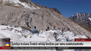 Ledāja kušana Šveicē atklāj liecības par senu aviokatastrofu