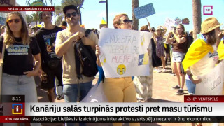 Kanāriju salās turpinās protesti pret masu tūrismu