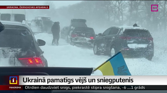 Ukrainā pamatīgs vējš un sniegputenis