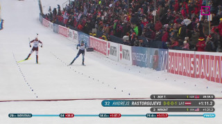 Pasaules kausa posma biatlonā individuālā distance. Andreja Rastorgjeva finišs