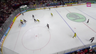 Pasaules hokeja čempionāta spēle Zviedrija - Kanāda 1:0