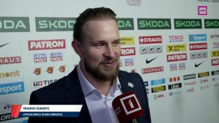 Pasaules hokeja čempionāta spēle Latvija - Zviedrija. Intervija ar Rihardu Bukartu pirms spēles