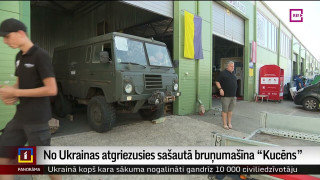No Ukrainas atgriezusies sašautā bruņumašīna "Kucēns"