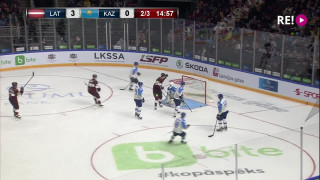 Pārbaudes spēle hokejā Latvija-Kazahstāna 4:0
