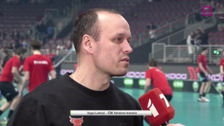 Florbola čempionāta fināls FBK Valmiera - Lielvārde/FatPipe. Intervija ar Ingu Laiviņu