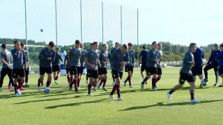 Latvijas futbola izlase aizvada treniņu