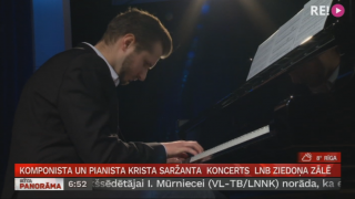 Komponista un pianista Krista Saržanta  koncerts  LNB Ziedoņa zālē