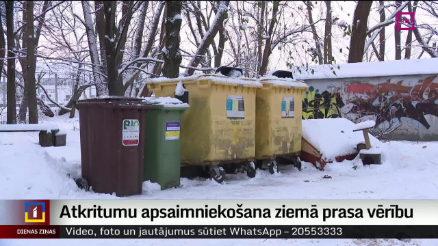 Atkritumu apsaimniekošana ziemā prasa vērību