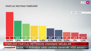 Februārī partiju reitingos izmaiņas nelielas