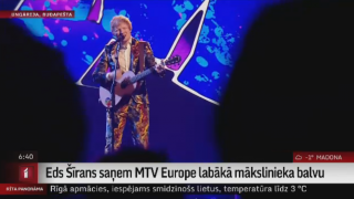 Eds Šīrans saņem MTV Europe labākā mākslinieka balvu