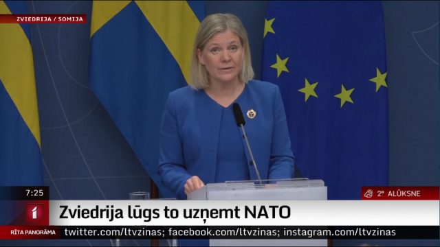 Zviedrija lūgs to uzņemt NATO