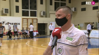 LČ volejbolā. 2.spēle. Intervija ar RTU/Robežsardze/Jūrmala treneri Klāvu Zaļkalnu