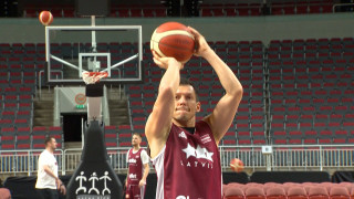 Latvijas basketbola izlase aizvada treniņus pirms EuroBasket spēles ar Bosniju-Hercegovinu