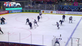 Pasaules hokeja čempionāta spēle ASV-Francija. 2:0