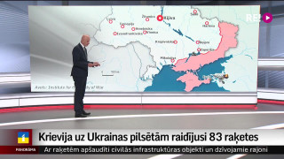 Krievija uz Ukrainas pilsētām raidījusi 83 raķetes
