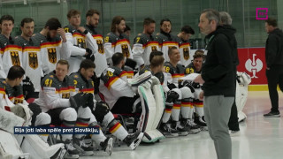 Pasaules hokeja čempionāta spēle Vācija - Latvija. Intervija ar Vācijas hokejistiem pirms spēles
