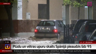 Plūdu un vētras upuru skaits Spānijā pieaudzis līdz 95