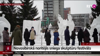 Novosibirskā noritējis sniega skulptūru festivāls