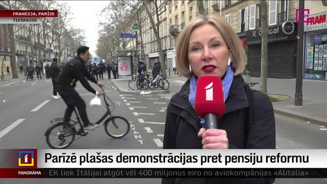 Parīzē plašas demonstrācijas pret pensiju reformu