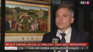 Beļģijā turpinās van Eiku altārgleznu "Dieva jēra" restaurāciju