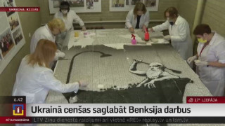 Ukrainā cenšas saglabāt Benksija darbus