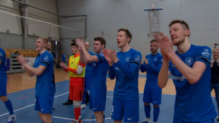 Latvijas telpu futbola Virslīgas finālsērijas spēle "RFS Futsal" - "Riga FC"